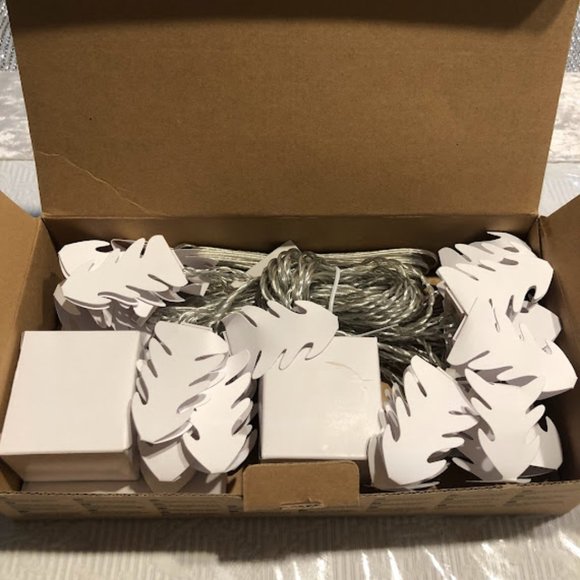 SET of 2 - IKEA KALLT string light garland, white leaf - Picture 2 of 8